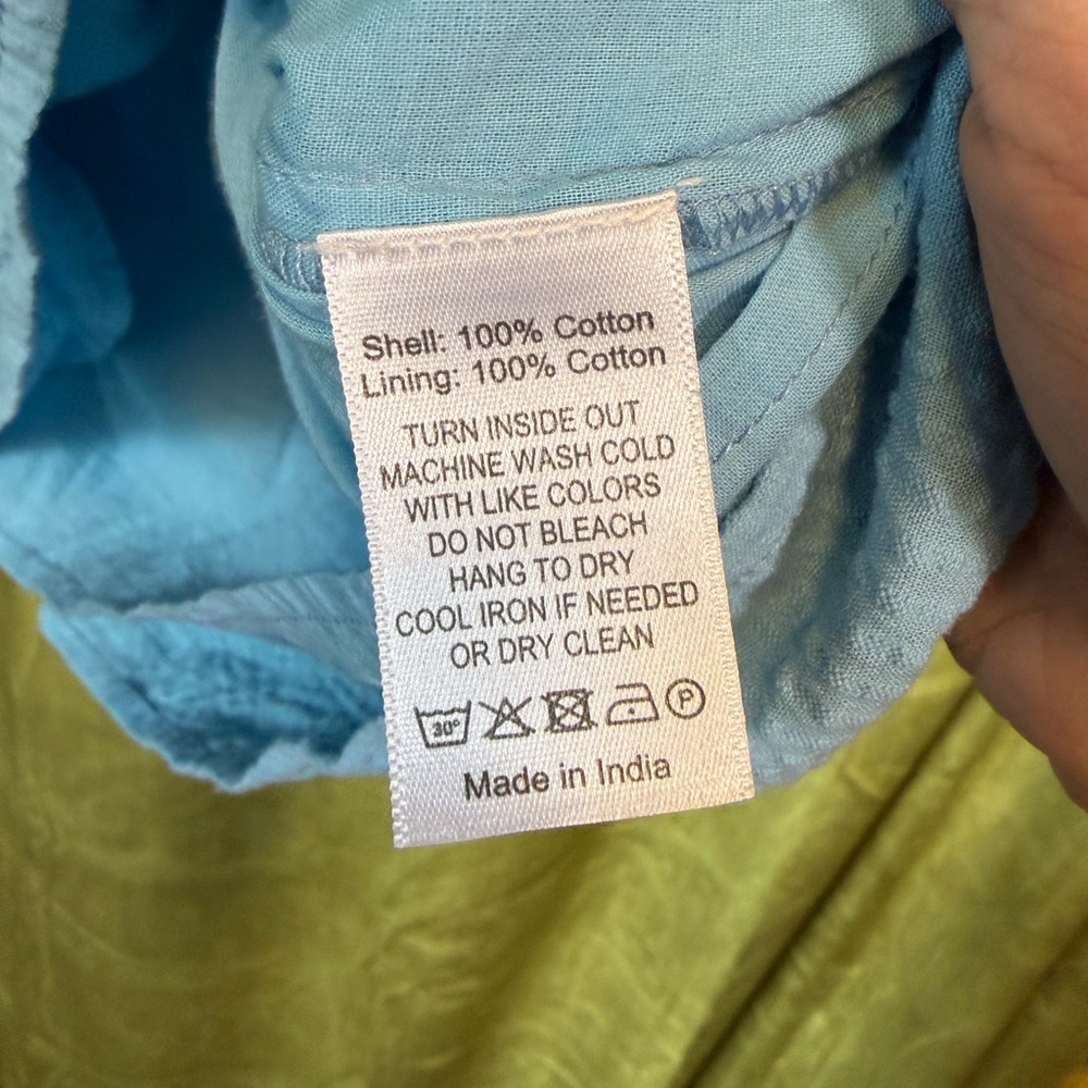 Never a Wallflower High Neck Dress Carolina Blue Seersucker Mini Medium $288 - Picture 6 of 8